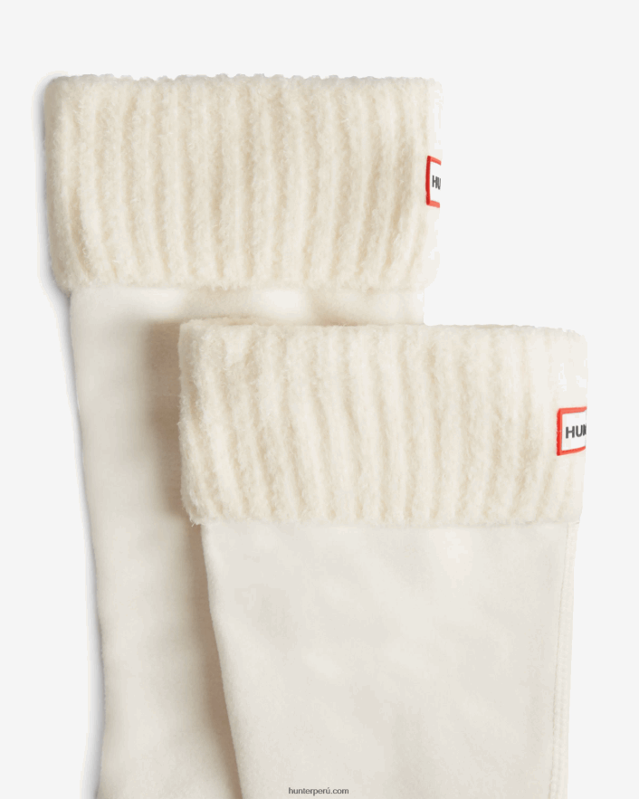 hombres Hunter calcetines altos para botas con puños de mezcla de nailon reciclado blanco Z28R2N481