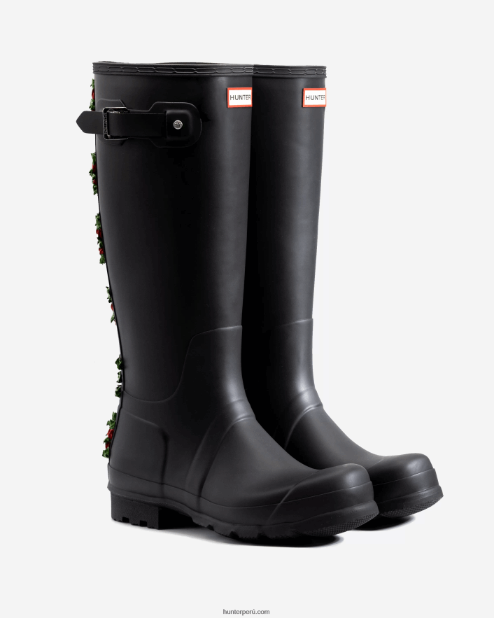 hombres Hunter botas de lluvia altas club bum con correa trasera negro Z28R2N560