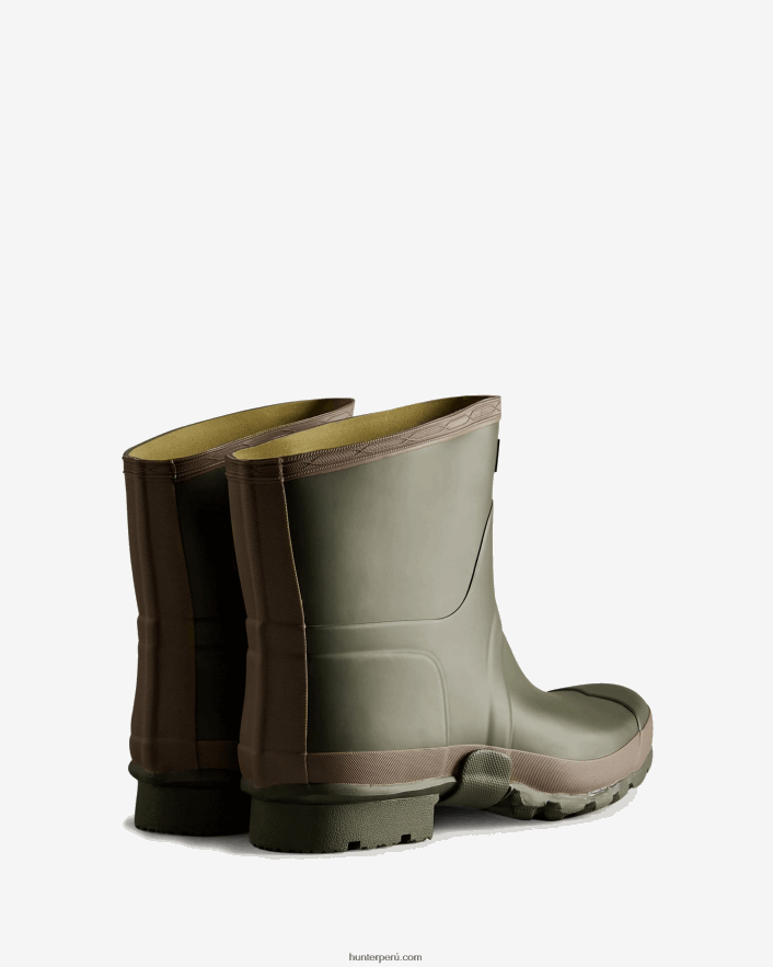 hombres Hunter botas de lluvia cortas de jardinero oliva oscuro/arcilla Z28R2N519
