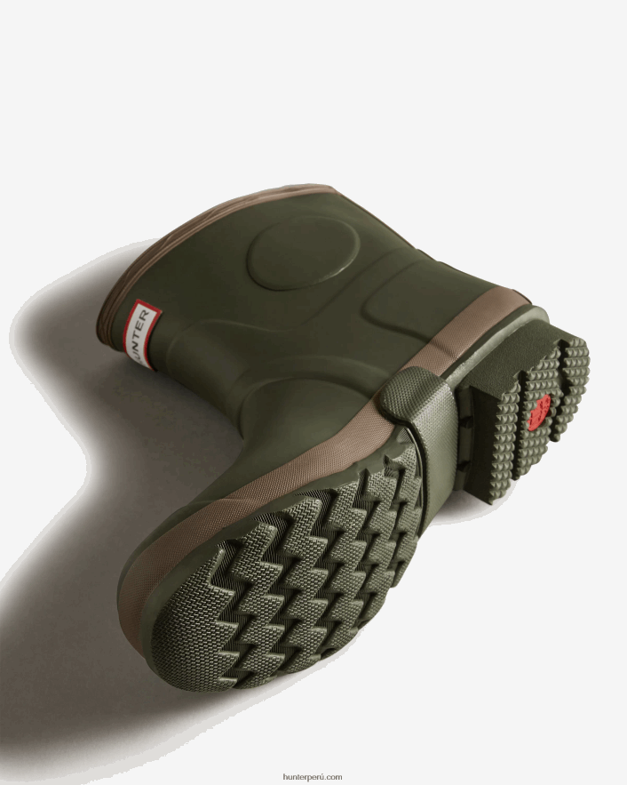 hombres Hunter botas de lluvia cortas de jardinero oliva oscuro/arcilla Z28R2N519