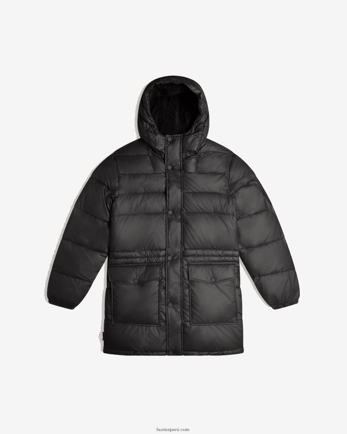 hombres Hunter abrigo acolchado largo con aislamiento Intrepid negro Z28R2N608