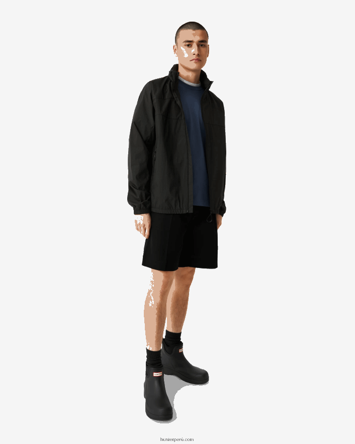 hombres Hunter chamarra de viaje de nailon reciclado negro Z28R2N605