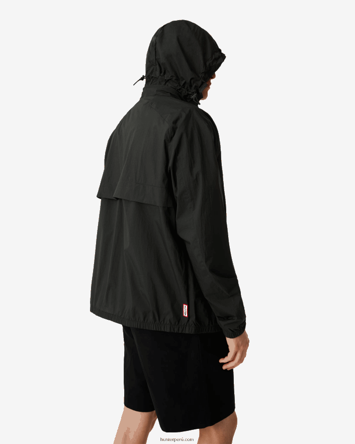 hombres Hunter chamarra de viaje de nailon reciclado negro Z28R2N605