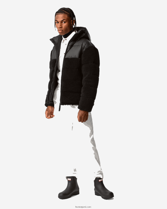 hombres Hunter chaqueta acolchada con aislamiento de borrego vegano wanderer negro Z28R2N613