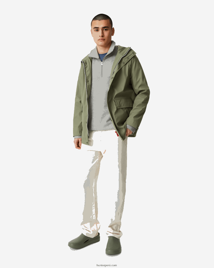 hombres Hunter chubasquero impermeable ligero liquen verde Z28R2N602