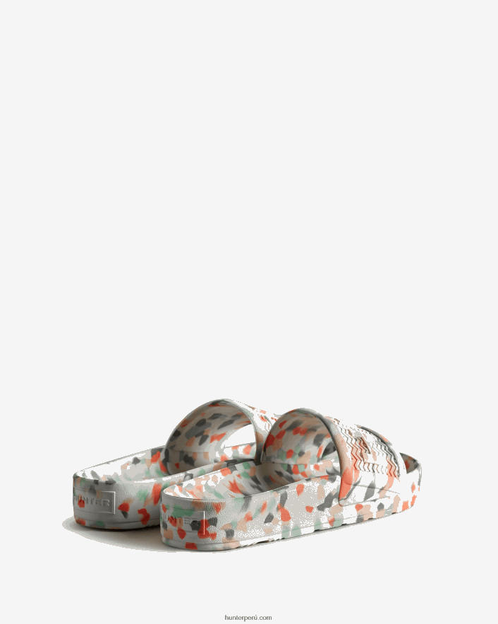 hombres Hunter toboganes de mármol bloom blanco Z28R2N581