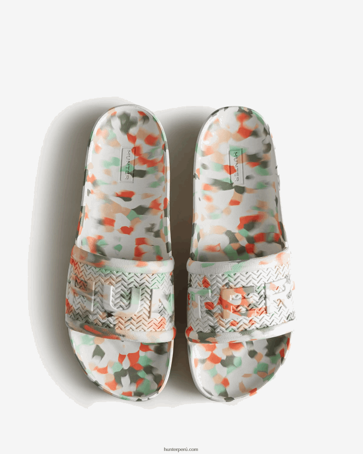 hombres Hunter toboganes de mármol bloom blanco Z28R2N581