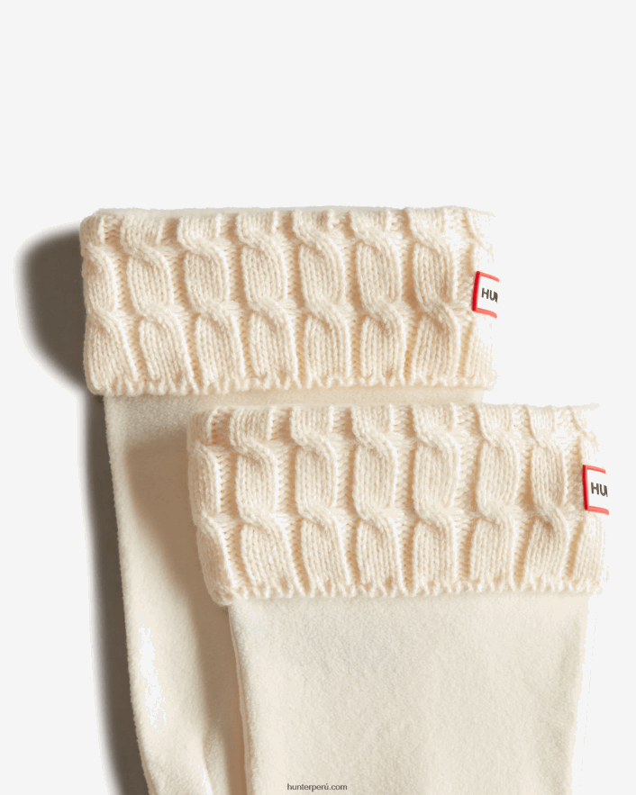 mujer Hunter Calcetines para botas altas con puños de punto trenzado de 6 puntadas blanco Z28R2N475