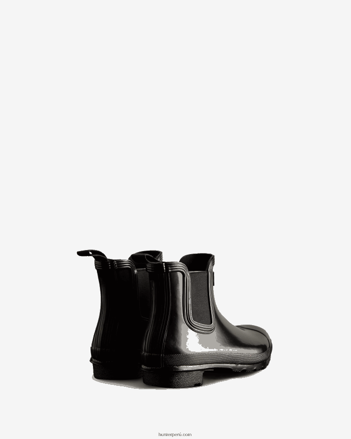 mujer Hunter botines chelsea brillantes originales negro Z28R2N39
