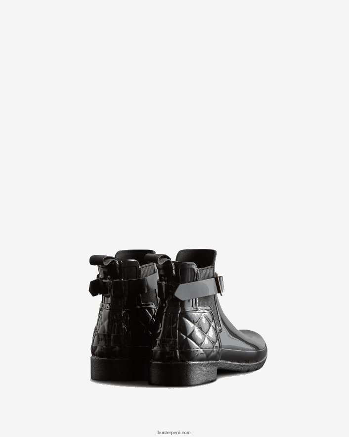 mujer Hunter refinados botines chelsea de corte slim acolchados y brillantes negro Z28R2N309