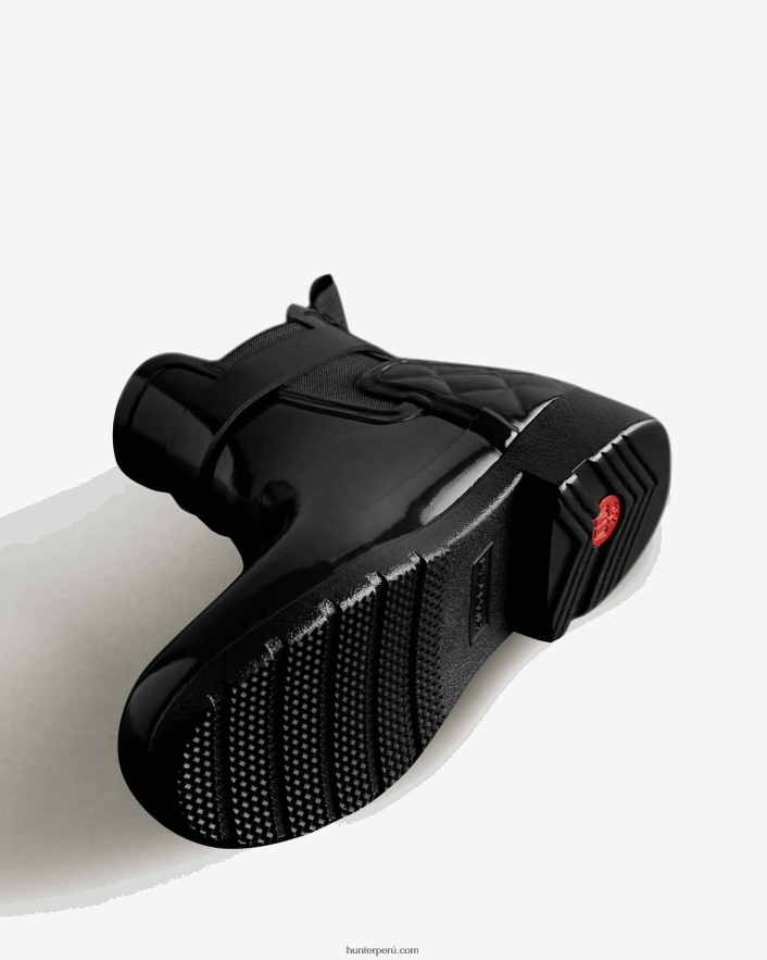 mujer Hunter refinados botines chelsea de corte slim acolchados y brillantes negro Z28R2N309