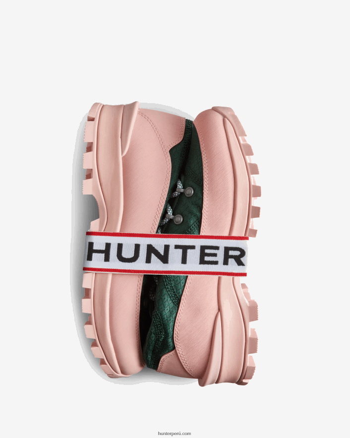 mujer Hunter botas estilo comando con cordones travel explorer verde matorral/rosa desteñido Z28R2N146