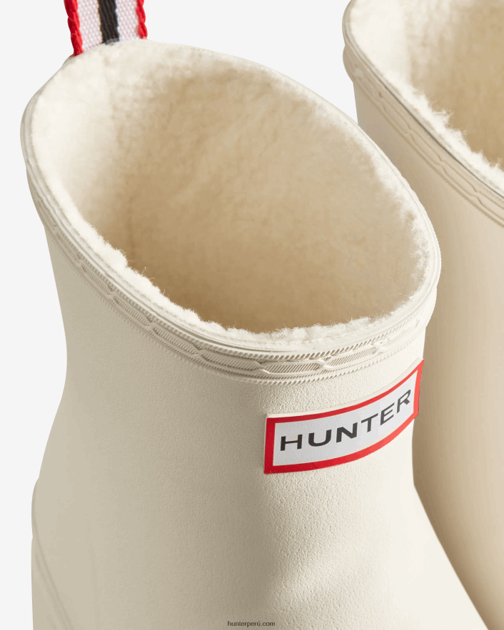 mujer Hunter botas de agua cortas con aislamiento de piel de oveja vegana play Sauce blanco Z28R2N220