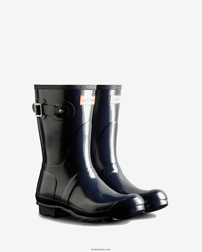 mujer Hunter botas de lluvia cortas brillantes originales Armada Z28R2N75