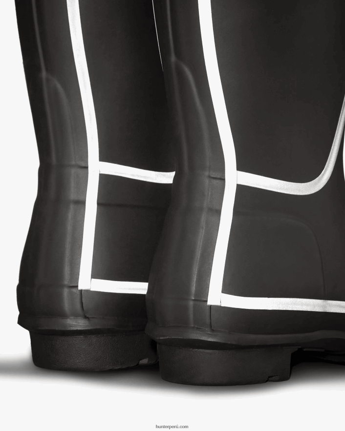 mujer Hunter botas de lluvia cortas con contorno reflectante negro Z28R2N181