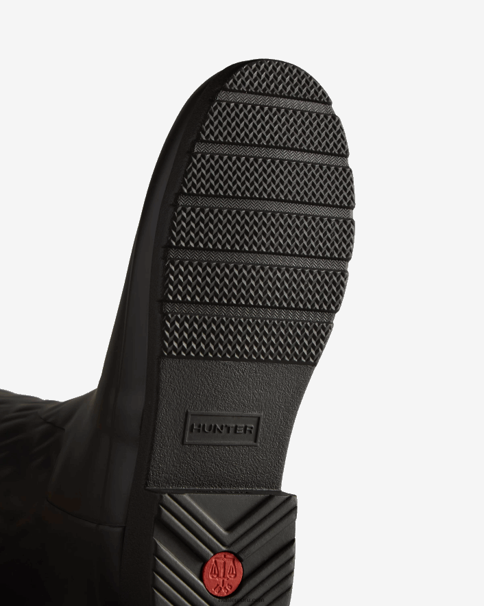 mujer Hunter refinadas botas de lluvia altas acolchadas verticales slim fit negro Z28R2N197