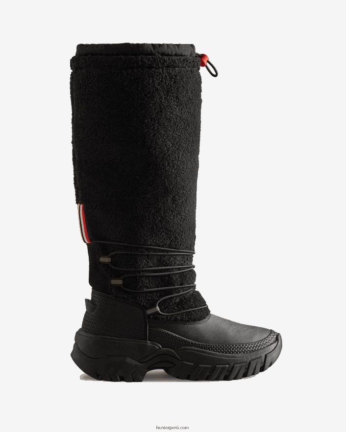 mujer Hunter botas altas para la nieve con aislamiento de piel de oveja vegana wanderer negro Z28R2N208
