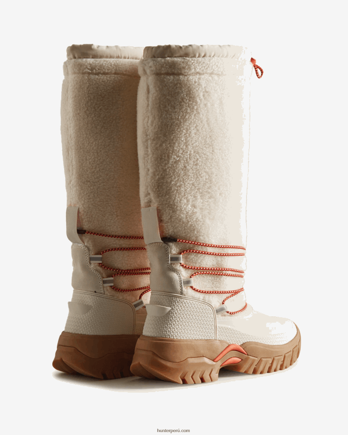 mujer Hunter botas altas para la nieve con aislamiento de piel de oveja vegana wanderer sauce blanco/goma Z28R2N209
