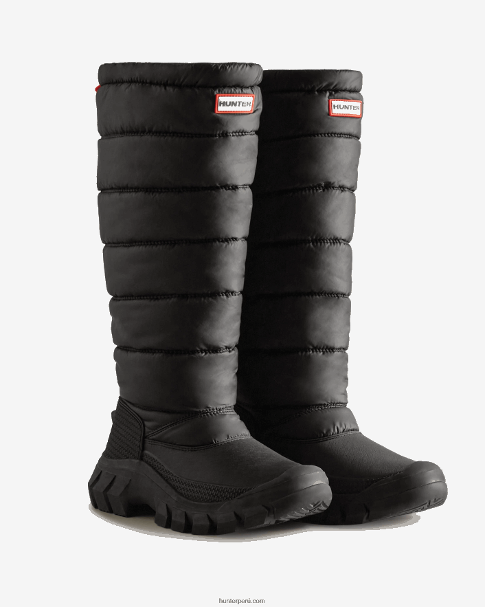 mujer Hunter botas altas para la nieve intrépidas con aislamiento negro Z28R2N122