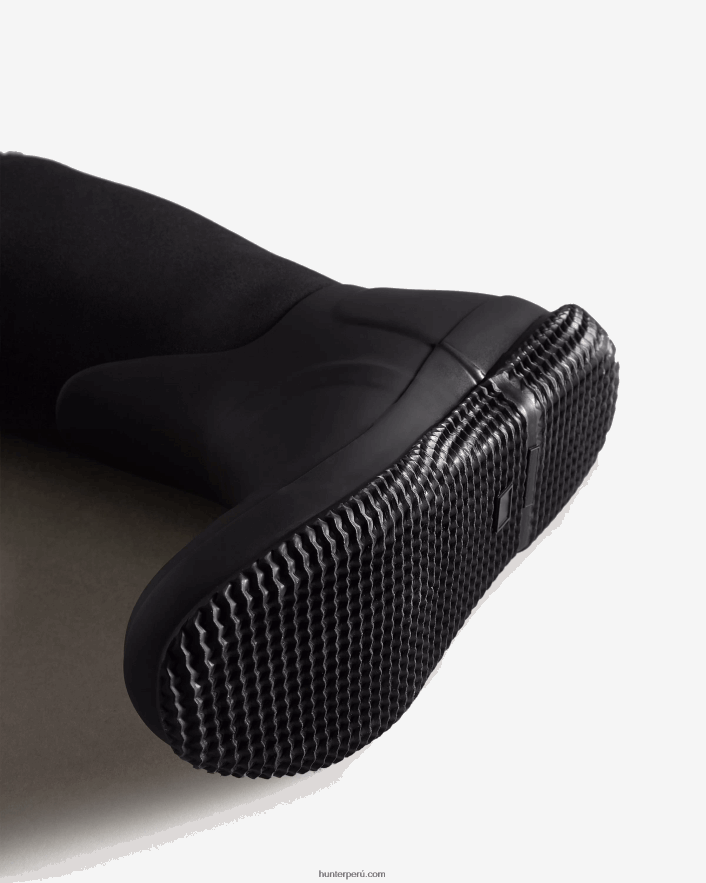 mujer Hunter botas de piel de oveja vegana con parte superior enrollable y aislamiento negro Z28R2N274