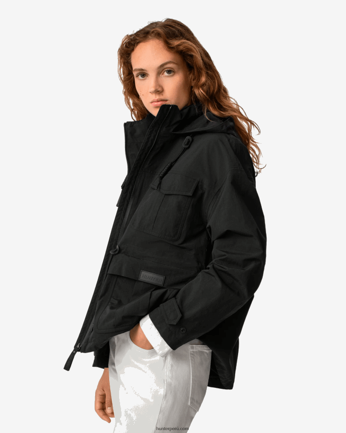 mujer Hunter chamarra explorer de nailon reciclado negro Z28R2N354