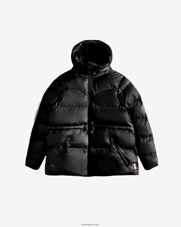 mujer Hunter chaqueta acolchada acampanada con aislamiento de goma negro Z28R2N356