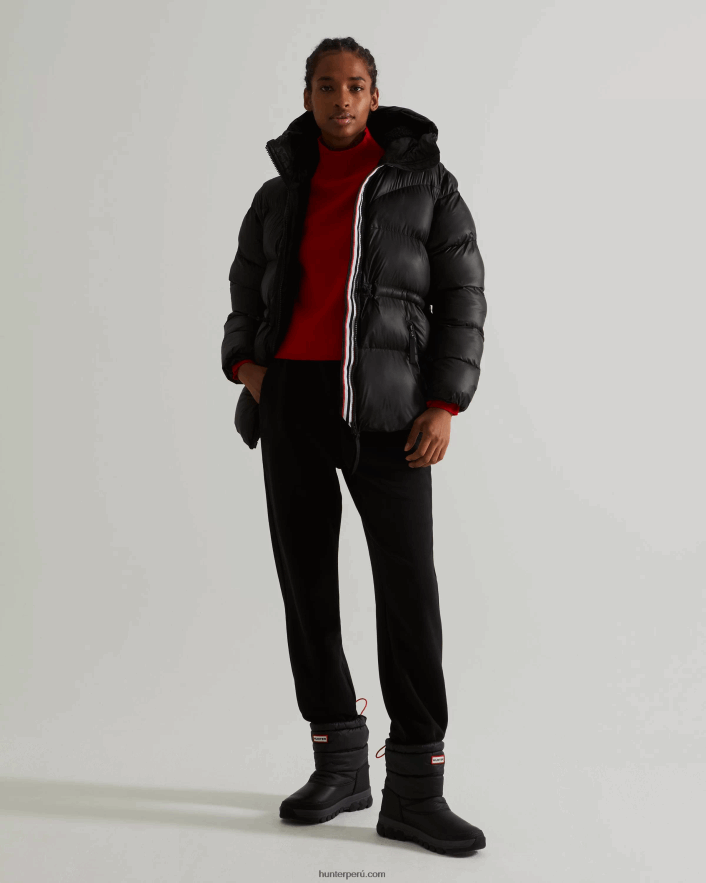 mujer Hunter chaqueta acolchada acampanada con aislamiento de goma negro Z28R2N356