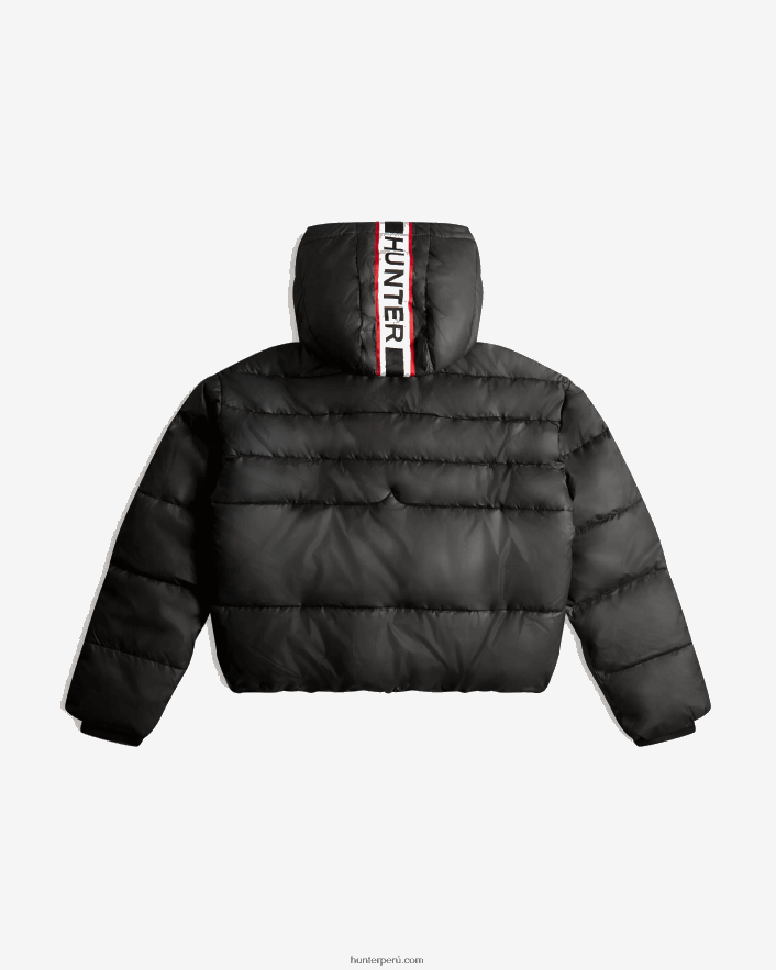 mujer Hunter chaqueta acolchada corta con tejido aislante intrepid logotipo negro Z28R2N366