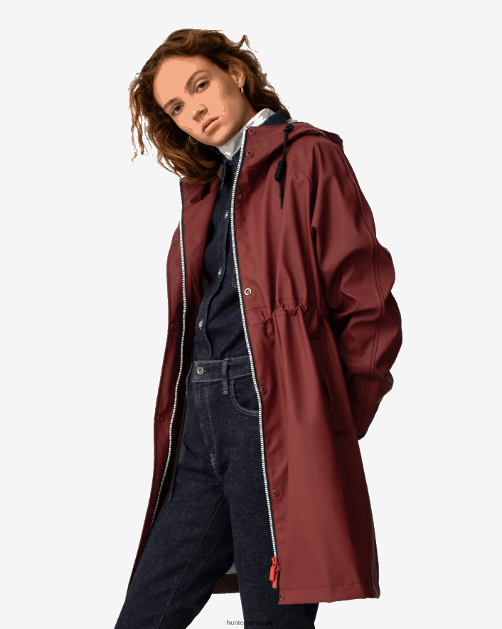 mujer Hunter parka impermeable ligera caer rojo Z28R2N359