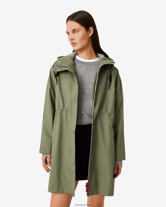 mujer Hunter parka impermeable ligera liquen verde Z28R2N334
