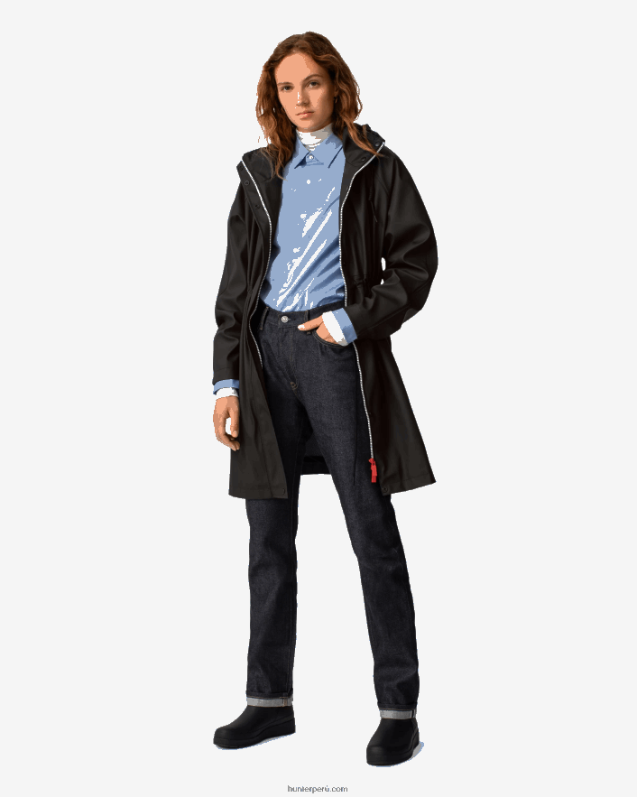mujer Hunter parka impermeable ligera negro Z28R2N339