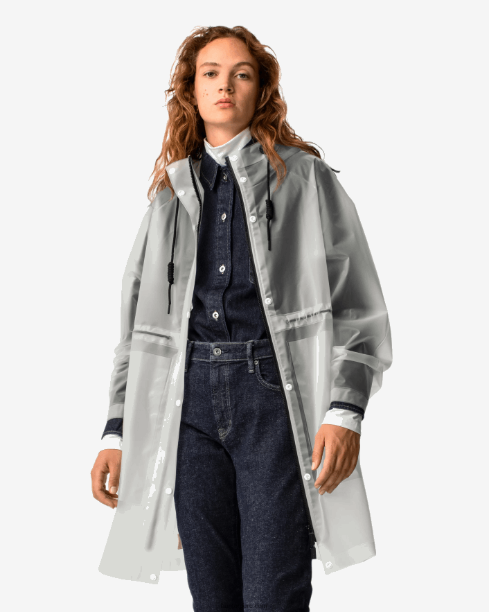 mujer Hunter play parka impermeable de vinilo transparente blanco Z28R2N340