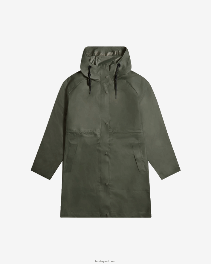 mujer Hunter play parka impermeable de vinilo transparente oliva oscuro Z28R2N350