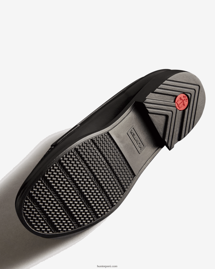 mujer Hunter mocasines refinados con brillo negro Z28R2N269