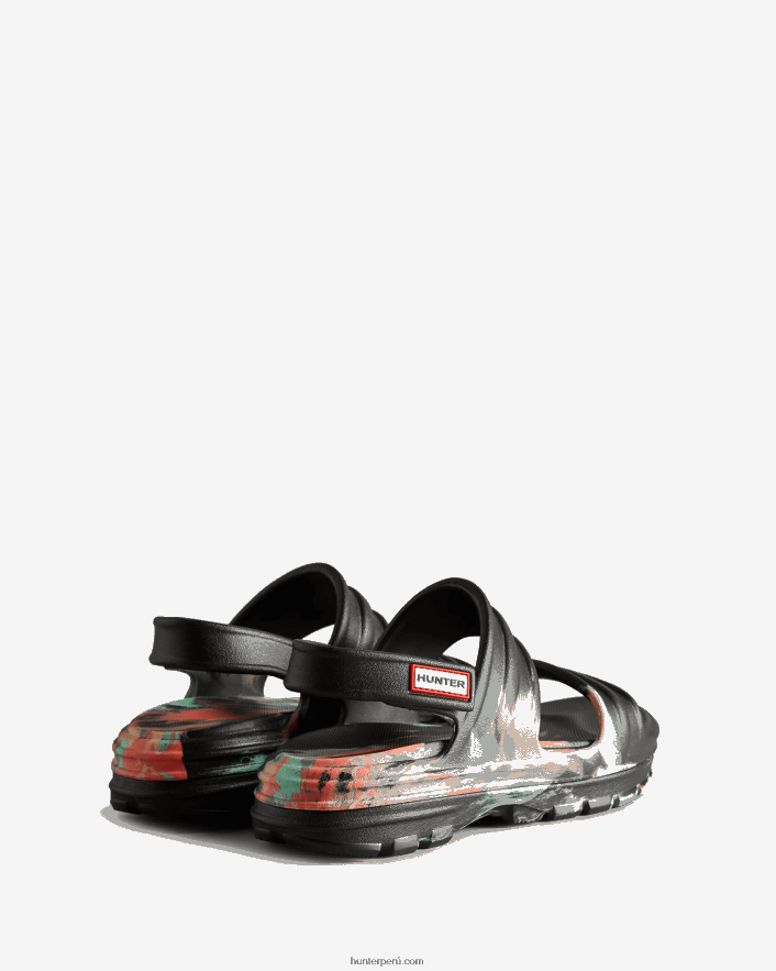mujer Hunter sandalia bloom de mármol negro Z28R2N257