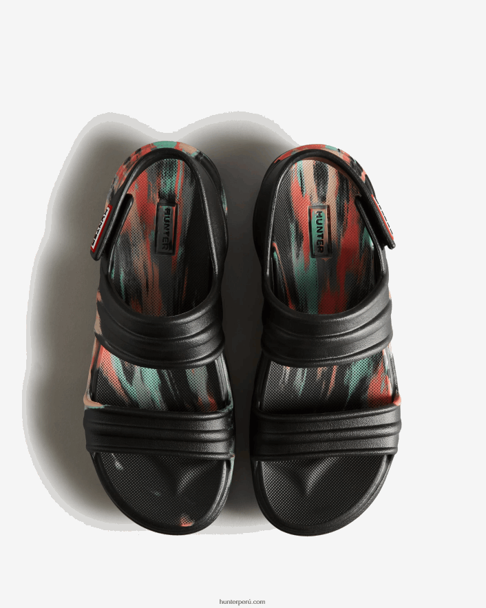 mujer Hunter sandalia bloom de mármol negro Z28R2N257