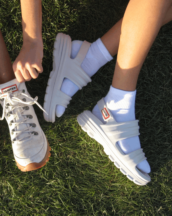 mujer Hunter sandalia flor blanco Z28R2N288